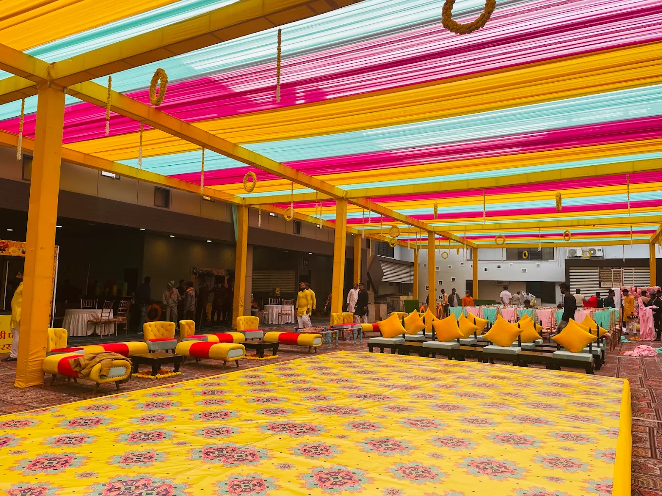 Colourful celebration decor